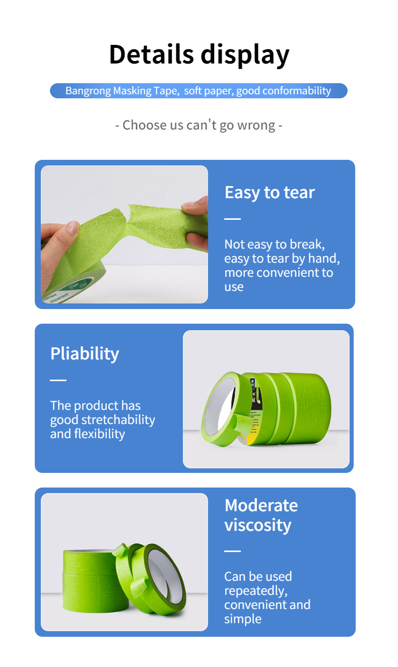 Masking Tape Green Yellow Color 50M