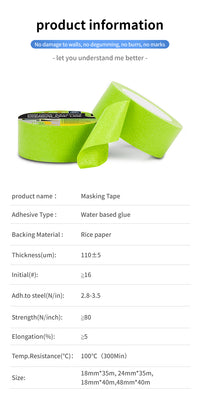 Masking Tape Green Yellow Color 35M